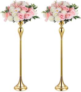 Gold Vase <b>Centerpiece</b> <b>Table</b> <b>Decorations</b> Metal Tabletop Flower Stand <b>Wedding</b> <b>Decoration</b> and Supplies <b>Table</b> <b>Decoration</b> - Product Image 5