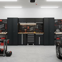 Banc de travail d'atelier en acier SPCC industriel avec armoire à outils, tiroirs verrouillables et panneau perforé, couleur personnalisée OEM ODM