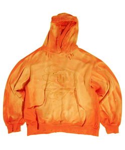 Ropa de calle personalizada, sudaderas con capucha con lavado ácido para hombre, naranja en blanco, tejido pesado, Vintage, desgastado, ajuste Regular, 100% algodón, a prueba de viento - Product Image 1