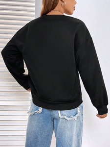 Sudadera con capucha de algodón 100% para mujer, Sudadera ligera de Color sólido con logotipo personalizado, sudadera térmica informal, Top - Product Image 2