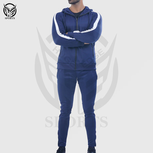 Ensemble de survêtement sportif unisexe en deux pièces, en polaire/coton/polyester, léger, à capuche, vintage, pour l'hiver, en gros - Product Image 1