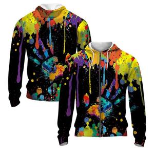 2025 chándal de gran tamaño de moda Graffiti Tie Dye 3D impreso cremallera sudaderas con capucha para hombres mujeres Streetwear sudaderas de talla grande - Product Image 6