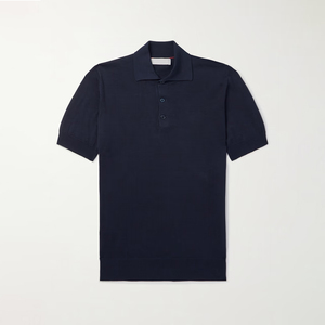 Polo en coton biologique en gros avec logo brodé pour hommes et femmes, logo brodé, uni, basique, pour le golf, chemise courte anti-froissement - Product Image 1
