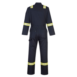 Port West Navy Iona Overol de algodón sin forro Visibilidad mejorada Overol DE SEGURIDAD reflectante Flash LED Soporte de logotipo personalizable - Product Image 2