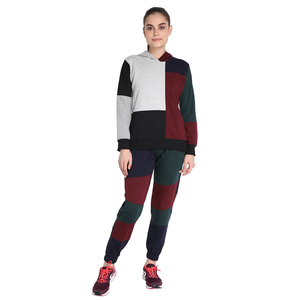 Nueva ropa deportiva para exteriores de invierno y otoño para mujer, chándal de trabajo con Panel de bloques de Color, conjunto de 2 piezas para mujer, conjuntos de Jogger con capucha - Product Image 1