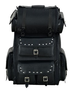 SKI INTERNATIONAL Vance Premium elegante solución de equipaje de bicicleta cuero medio motocicleta Sissy BAR bolsa de casco de viaje - Product Image 3