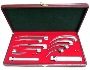 Macintosh + Miller LED ชุดไฟเบอร์ออปติก laryngoscope-9ใบมีด + 2ด้าม + เคส - Product Image 1
