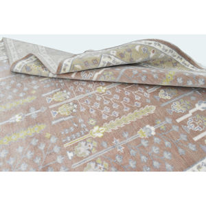 ชุดพรมปูพื้นแบบใช้ในบ้านบ้านสุดชิคพรมขนสัตว์ทำมือพร้อมแผ่นรองยางและลวดลายดอกไม้ - Product Image 3