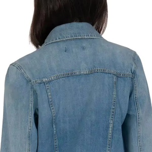 Ventes en gros OEM, veste en jean longue pour femmes de haute qualité, veste en jean décontractée en coton rembourré pour femmes - Product Image 5