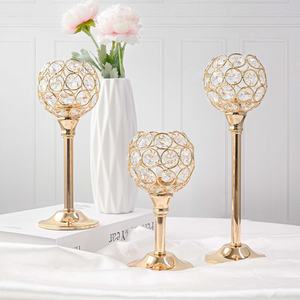 Vela votiva de Metal y cristal de Color dorado de lujo para Navidad, Halloween, Pascua y decoración de boda, Decoración de mesa - Product Image 6