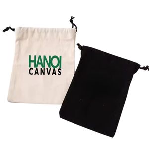 Bolsas de Lona de Algodón Personalizadas de Alta Calidad con Cordón, Bolsa Pequeña para Polvo, Logotipo Personalizado, Hechas en Vietnam, Bolsas de Regalo sin Marca - Product Image 1