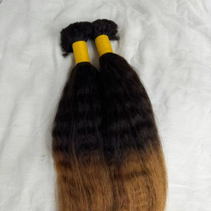 Grade 10A Kinky Straight pour Remy Hair Machine Double Weft Bundles Cuticle Aligned Raw Virgin Indian Weave Extensions High - Product Image 1
