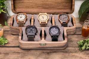 Boîte de rangement de montres en bois massif de luxe, écologique, avec couvercle en verre, organisateur de montres personnalisé pour hommes, pour salon, chambre à coucher, pas cher - Product Image 2