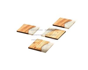 Posavasos de madera de Oliva de resina epoxi personalizado, posavasos de lujo para decoración del hogar para bebidas, alfombrillas y almohadillas de madera de resina personalizadas populares - Product Image 1