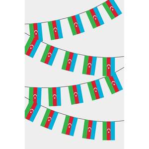 Azerbaijan Rectangular Party <b>Banners</b> Guirlande De Drapeaux - Product Image 1