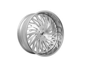 Mejor Oferta Limitada: Juego de 3 Ruedas Forjadas Forgiatto Biaforca de 22x9/10.5" con Acabado Cepillado y Borde Cromado (5x120/114/120, +28/38mm) - Product Image 1