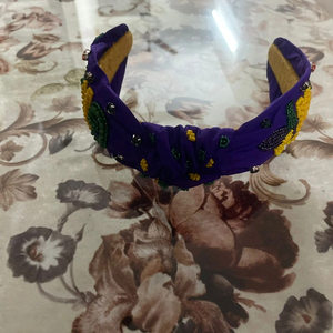 Diadema de lujo con cuentas de tema de Mardi Gras, accesorio para el cabello hecho a mano con perlas, nuevo diseño - Product Image 2