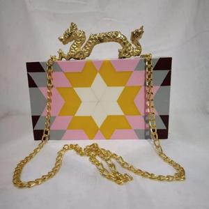 Exclusive Luxury Handmade Dragon Handle Resin Clutch Custom Design Handbag for <b>Brides</b> Parties <b>Gifts</b> - Product Image 4