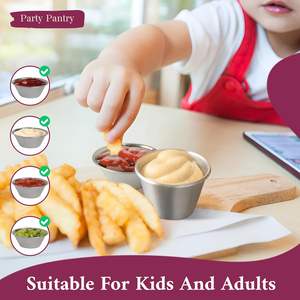 Haute qualité en acier inoxydable Sauce trempette tasse Mini vaisselle en métal fournitures pour servir portion Mini Sauce conteneur - Product Image 4