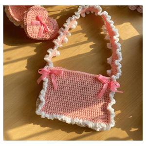 Bolso de Ganchillo, Bolso de Mano de Hilo de Algodón con Diseño de Cuadrados de Abuela para Atuendos de Estilo Vintage y Venta al por Menor en Boutique, Origen Vietnam - Product Image 3