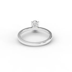 IGI Certified Oval Cut Lab Grown Diamond Solitaire Engagement Ring in <b>Solid</b> 925 Sterling <b>Silver</b> - Product Image 3