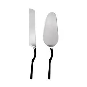 Espátula elegante para servidor de pasteles, mango de madera plateado, servidor de pasteles, cortador de madera para hornear, cucharas de Metal para servir pasteles con mango - Product Image 2