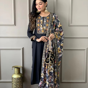 Latest Designer Pure Viscose Chanderi Silk Embroidery <b>Kurti</b> Set by FabZone - Product Image 1