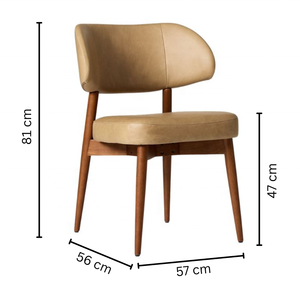 Silla de Jardín Minimalista de Madera de Teca, Muebles de Diseño Simple con Asiento de Espuma Suave Tapizado en Cuero Sintético de Alta Calidad - Product Image 6