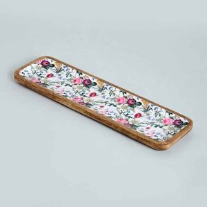 Bandeja para servir con estampado de flores hecha de madera, fácil de llevar en la mano, bandeja para servir hecha a mano de alta calidad - Product Image 5