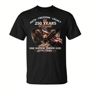 T-Shirt Promozionale USA 250 Faith Freedom Legacy 1776 2026 - Product Image 2
