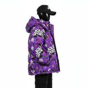 Chaqueta Acolchada Estilo Urbano para Mujer, Tejido Exterior de Poliéster, Estampado Gráfico Completo, Paneles Acolchados, Chaqueta Acolchada con Logotipo Personalizado para Mujer - Product Image 3