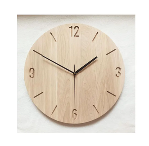Horloge murale en bois naturel forme ronde article décoratif pour la maison artisanat élégant horloge murale en bois à bas prix - Product Image 5