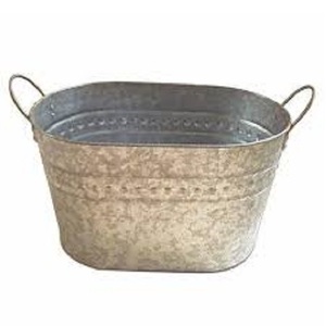 modern style garden decorative flower planting tub oval planter gardening plant pot modern metal flower pot and <b>vases</b> - Product Image 1