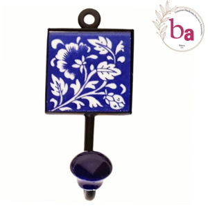 ตะขอแขวนกระเบื้องเซรามิกสีฟ้าสไตล์ Bravo ดีไซน์แบบชนบทเครื่องปั้นดินเผา [181] - Product Image 1