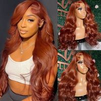 Perruque de luxe en cheveux humains, ondulée volumineuse, avec closure HD 7x5 et frontale en dentelle transparente 13x6, couleur marron, pour femmes noires