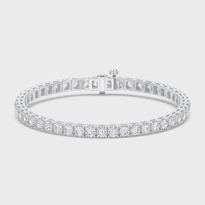 Conjunto de collar y pulsera de diamantes redondos con corte brillante de 10.00 quilates, color EF, claridad VVS, diamantes cultivados en laboratorio, en oro de 14 quilates, para regalo de aniversario de bodas. - Product Image 3