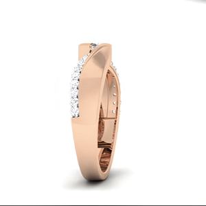 Bague pour homme avec diamant naturel véritable en or massif 14K 18K Bijoux fins faits à la main pour lui Bague de couple - Product Image 2