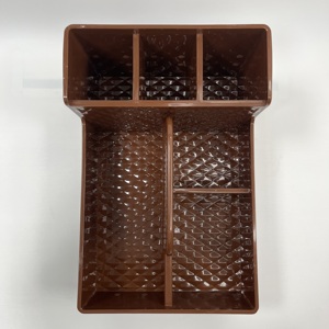 Custom PP Multi-Compartment <b>Plastic</b> Tray with Drain Hole Handle Restaurant Dining Table OEM/ODM Custom Logo <b>Storage</b> <b>Bins</b> & <b>Boxes</b> - Product Image 2