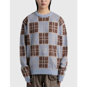 เสื้อสเวตเตอร์ผ้าขนแกะมอแฮร์ถักอบอุ่นคุณภาพสูงของผู้หญิงกำหนดขนาดและสีลำลองระบายอากาศไม่ยับ - Product Image 1