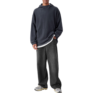 Nouveau design 2025 – Sweats à capuche amples pour hommes avec épaules tombantes, 100 % coton pur de haute qualité, logo personnalisé, motif uni automne, imperméables - Product Image 3