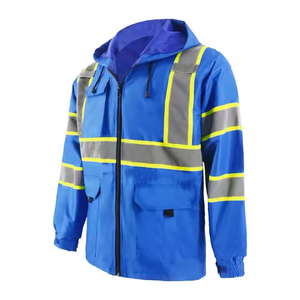 2024 invierno personalizado Hi Vis reflectante seguridad trabajo Zip Up Sudadera con capucha hombres seguridad manga larga seguridad Zip up chaquetas - Product Image 3