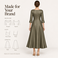 Robe longue en satin vert foncé pour femme, avec col superposé, en mélange de soie, idéale pour les soirées décontractées - Personnalisation usine