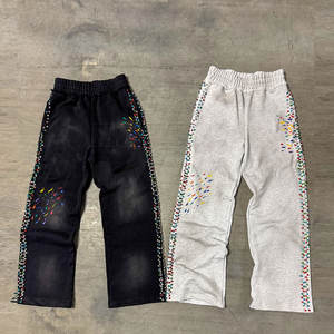 Suministro directo de fábrica Nuevo estilo Pantalones de diamantes de imitación de algodón Nueva llegada Logotipo personalizado Hombres Pantalones de diamantes de imitación - Product Image 1