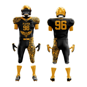 ชุดเครื่องแบบ100% อเมริกันฟุตบอลผ้าโพลีเอสเตอร์ระบายอากาศแขนสั้นสำหรับชายและหญิงดีไซน์ตามสั่ง - Product Image 1