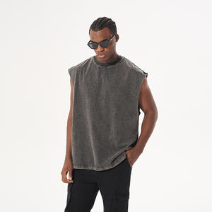 Fabricante personalizado Dtg Print 100% algodón camiseta vinilo chaleco Streetwear Dropship Heavyweight Vintage camiseta para hombres - Product Image 4