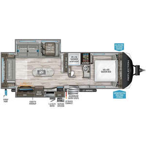 Caravane de voyage confortable pour 6 personnes, modèle 2020 Grand Design Reflection 297RSTS, en aluminium noir - Product Image 1