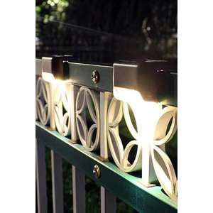 Single Piece 6 Watt <b>Solar</b> <b>Powered</b> LED Lamp Black <b>Garden</b> Decorative <b>Lighting</b> for Patio & Staircase Corner Bracket Design - Product Image 4