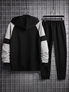 Ensemble de survêtements pour hommes à capuche imprimés délavés à l'acide de haute qualité, en molleton de coton décontracté - Product Image 6