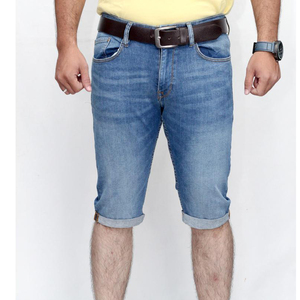 Pantalones cortos de mezclilla azul de ajuste cómodo para hombre OEM, ropa de calle de estilo lavado personalizada, tela de algodón, moda de verano, pantalones vaqueros de alta calidad - Product Image 5