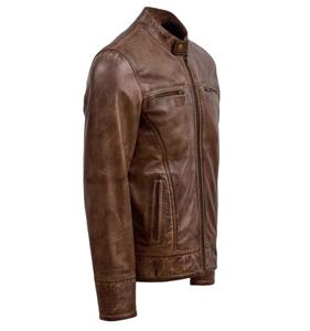 OEM de alta calidad Top Trending superventas perfecto Vintage a prueba de viento transpirable Slim Fit chaqueta de cuero genuino real para los hombres - Product Image 3